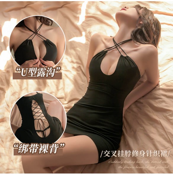FEE ET MOI Sexy Backless Strappy Nightdress (Black) FEE ET MOI Sexy Backless Strappy Nightdress (Black)